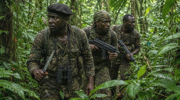 jengo and his men in jungle