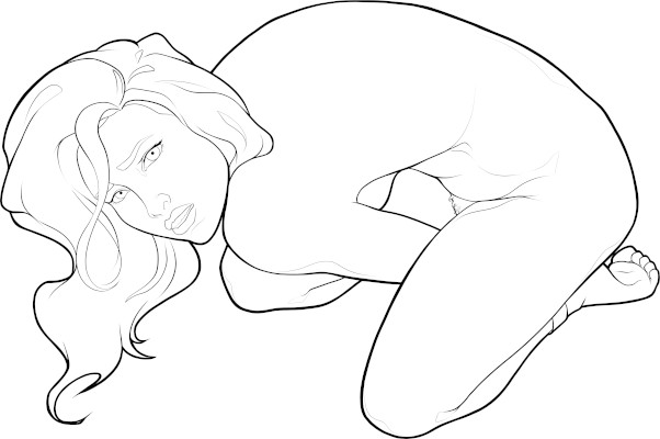 melissa-in-pillory-looking-upward-lineart-h400